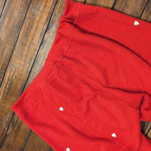 THE GREAT. Red Joggers with White Heart Accents - Picture 6 of 9